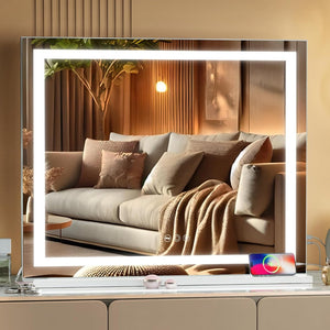 English Elm Vanity Mirror With Lights - 31.5" X 22.8" Hd Makeup Mirror, 3 Color Modes, 10X Magnification & Usb Charging W3660P373025-GIGA