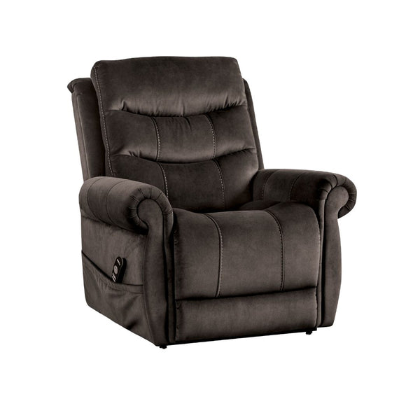 English Elm Transitional Multi-Function Glider Recliner with Channel Back, Cup Holders, Hidden Storage, Upholstered Comfort Dark Gray 39 L x 31 W x 33 H B2741P387666