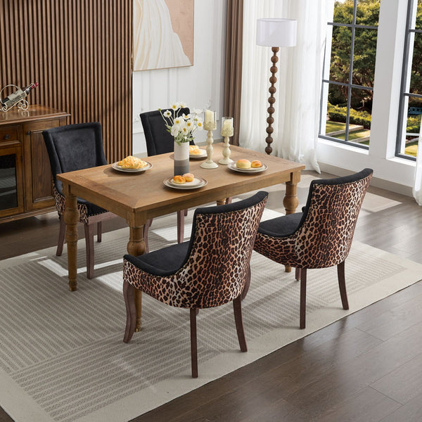 English Elm A&A Luxe Velvet Swivel Barstool with Gold-Plated 17.7" Base, Tufted Back, Ergonomic Waist Support Leopard W1143P209903