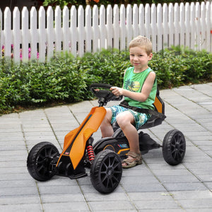 English Elm Aosom Kids Pedal Go Kart Sporty Ride on with Adjustable Seat and Eva Wheels W2225P229366