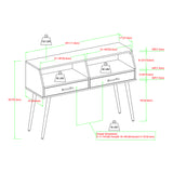 English Elm Walker Edison - Contemporary 2-Drawer Angled Entry Table – Slate Grey