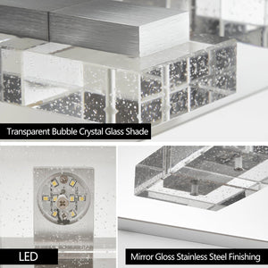 English Elm 38" Modern 6-Light LED Vanity Light with Square Acrylic Shades, Moisture-Proof Wall Fixture for Bathroom Mirror Chrome W2312P374928