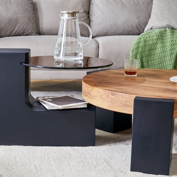 English Elm The Two Tier Detachable Mdf Coffee Table for Flexible Modern Living Room Style W1151P184838