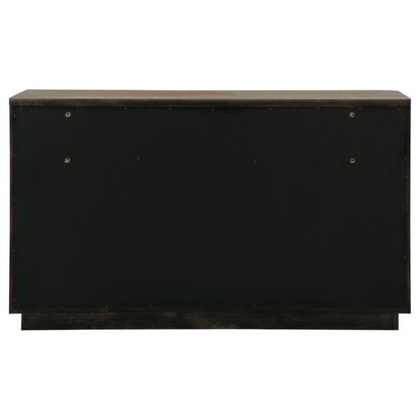 English Elm Moraga Fluted Ash Veneer Six Drawer Dresser with Warm Tonal Finish for Modern Bedrooms B062P451802