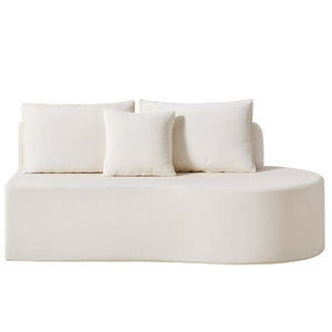 English Elm 138.6" Curved Modular Sectional Sofa Low Profile High Density Foam Living Room Lounge Beige N767P366006B