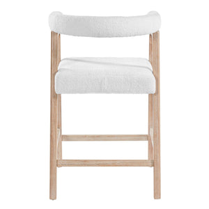 English Elm 24'' Upholstered Counter Stools with Arms Beige Set of 2 for Kitchen Island Natural N780P354192N