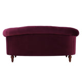 English Elm La Rosa Victorian Chesterfield Loveseat, Burgundy Velvet