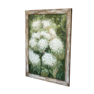 English Elm 35.4x47.2" Hand-Painted Allium Wall Art in Green Backdrop, Textured Floral Canvas with Fir Frame for Living Room Decor W2078P390179