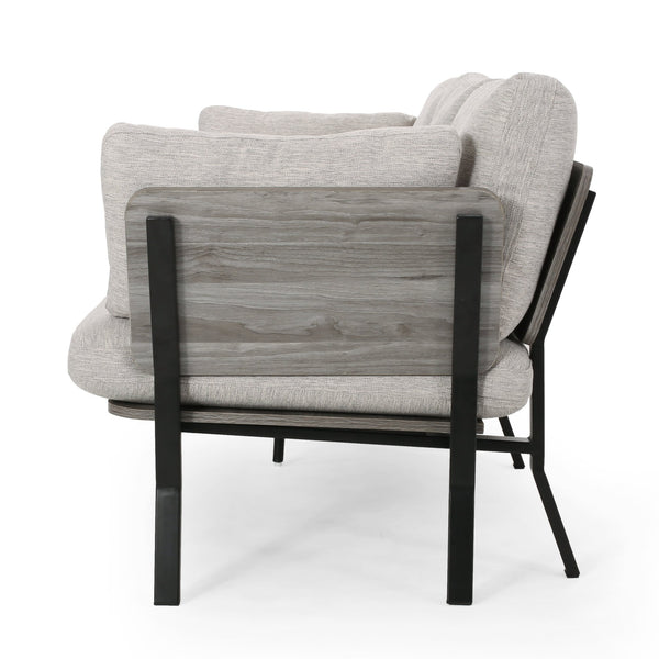 English Elm Christopher Knight Home® - 3-SEATER Mid-Century Sofa Light Grey Fabric with Pillow Cushions, Faux Wood Frame & Angled Legs 67505.00GRYLGRY