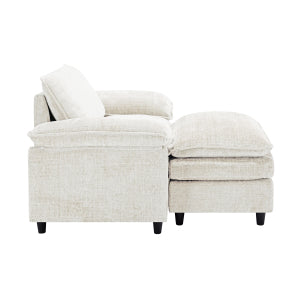 English Elm Accent Chair With Ottoman - Luxurious Oversized Sofa For Living Room, Bedroom, Office Comfort W2100S00177