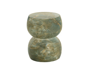 Sunpan GEMINA End Table - Elegant Marble Look with Jade Onyx Finish, Sculptural Design for Modern Spaces 112758