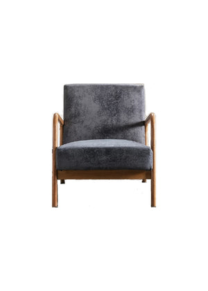 English Elm Classic Mid Century Modern Accent Chair with Espresso Wood Frame, Plush Microfiber Cushioning & Retro Appeal Light Gray B2735P271039
