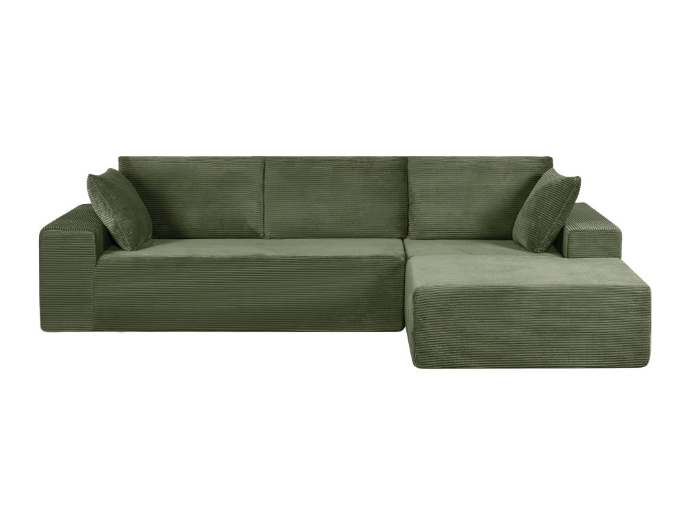 English Elm Cozyform Convertible Sectional Sofa - Soft Corduroy, No Assembly, Versatile Comfy Couch In Dark Green B2735P359710