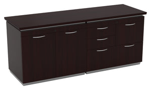 OSP Home Furnishings Tuxedo Executive Office Credenza with File Storage and Modern Professional Workspace Design Multifile/ TUXDKR-TYP204