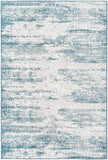Unique Loom Outdoor Modern Cartago Machine Made Abstract Rug Teal, Ivory 5' 3" x 7' 10"