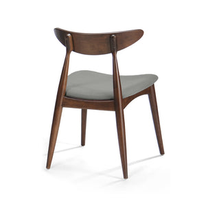 English Elm 5-piece Mid-century Rubberwood Dining Set with Upholstered Chairs for Small Spaces Light Gray,Walnut N759S003011D