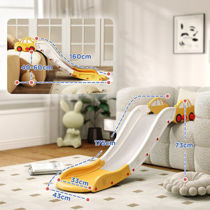 English Elm Qaba 63 Inch Hdpe Indoor Toddler Slide Attaches to Sofa or Bed Safe Fun Yellow W2225P249782