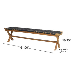 English Elm Christopher Knight Home® - BANFF Teak Acacia Bench with Rope Weave and X-Cross Frame — Durable Outdoor Seating, 800 lb Capacity 70999.00