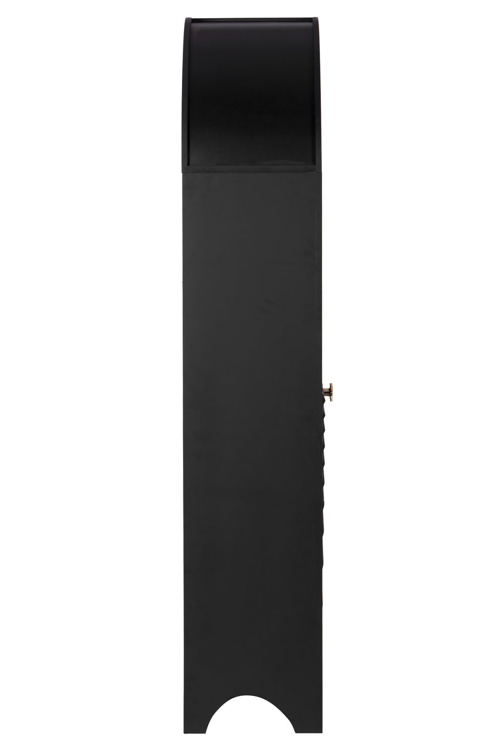 English Elm 61" Arched Bookshelf with Door — Mid-Century Black 5-Tier Bookcase, Dust-Proof Storage & Sturdy Frame W3123P333693