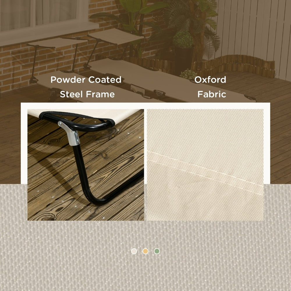 English Elm Outsunny Folding Chaise Lounge Chairs With Canopy Shade - Perfect For Poolside, Beach, Or Patio Relaxation W2225P174363-GIGA