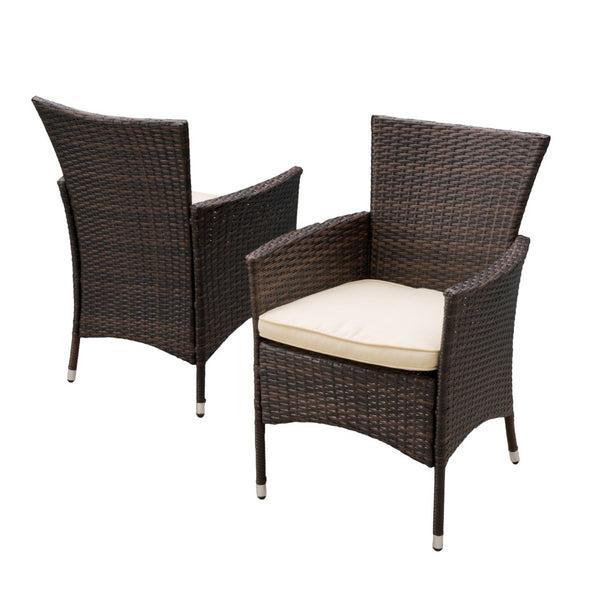 English Elm Clementine All-weather Pe Wicker Outdoor Dining Chairs Set of 2 Patio Seating N768P375856A