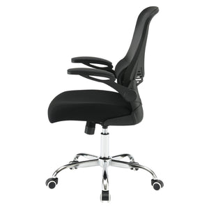 OSP Home Furnishings Mesh Back Ergonomic Office Chair with Lumbar Support Flip up Arms and Foam Seat Cushion Black EM96809C-3