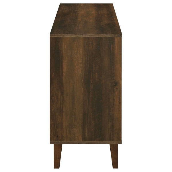 English Elm Brommer Slatted Door Hardwood Sideboard Cabinet with Tapered Legs for Dining Rooms B062P451809
