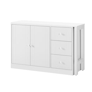 English Elm U_style Extendable Wooden Sideboard with 3 Drawers and 2 Doors for Entryway Living Room N711P334768K