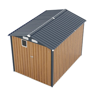 English Elm 6x8ft Outdoor Steel Storage Shed Lockable Vented Galvanized Metal Garden Backyard Tool Unit Yellow W1598P361332