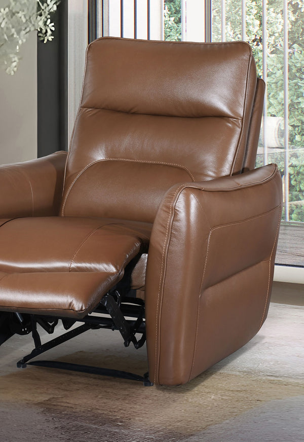 English Elm Contemporary Sandbach Manual Glider Recliner with Padded Track Arms, Smooth Motion, Soft Neutral Fabric Upholstery Brown,Caramel 37 L x 31 W x 33 H B2741P387663