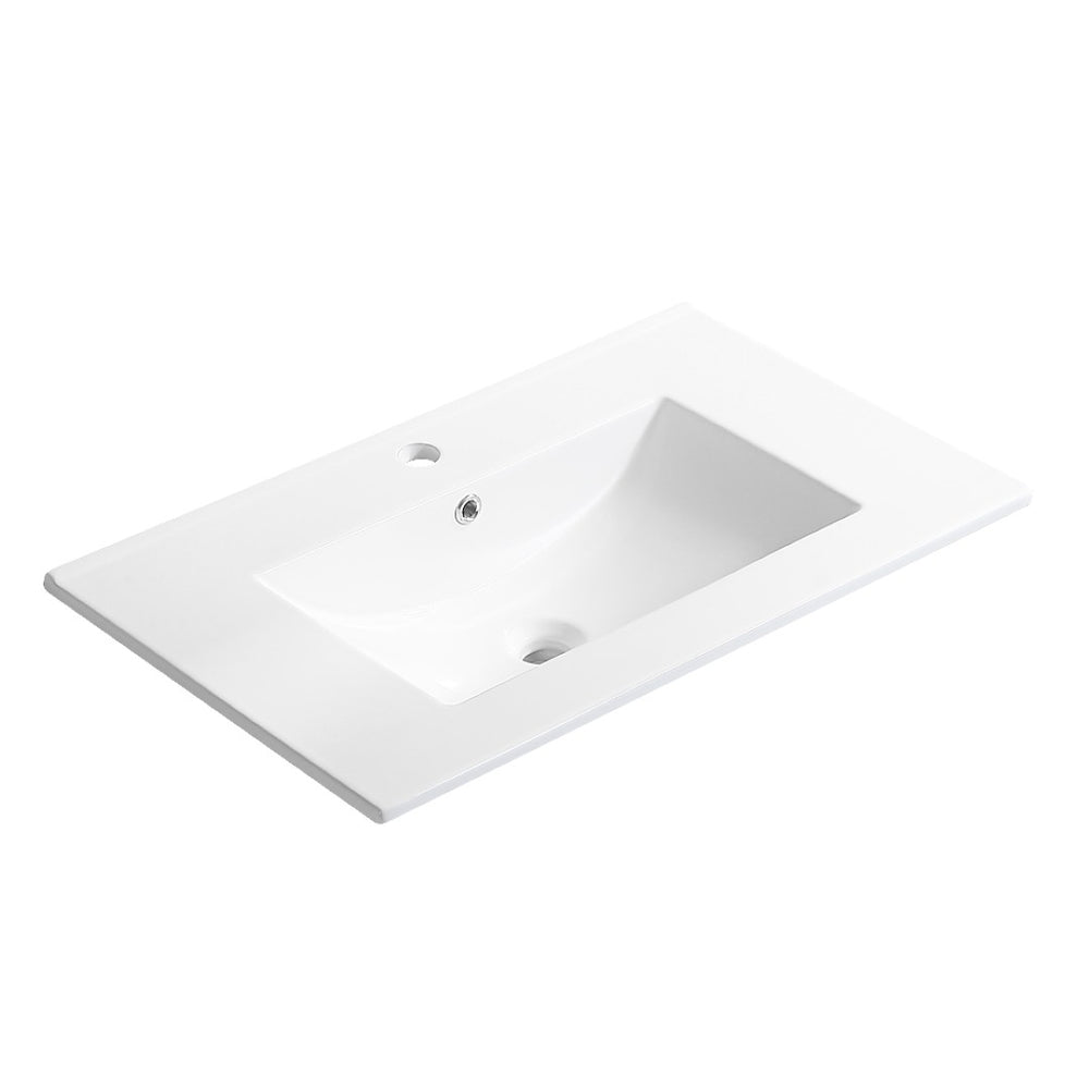 English Elm 48" Bathroom Vanity with Drop-in Ceramic Sink Glazed Non-porous Basin for Clean Style W3133P282165
