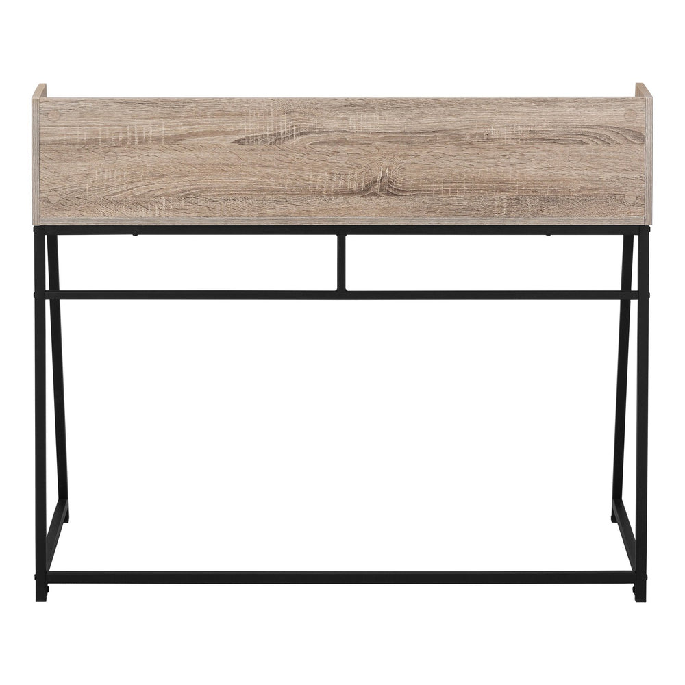 English Elm Computer Desk - Modern Home Office Workstation With Hutch, Ample Storage & Sturdy Metal Frame B2710P219832