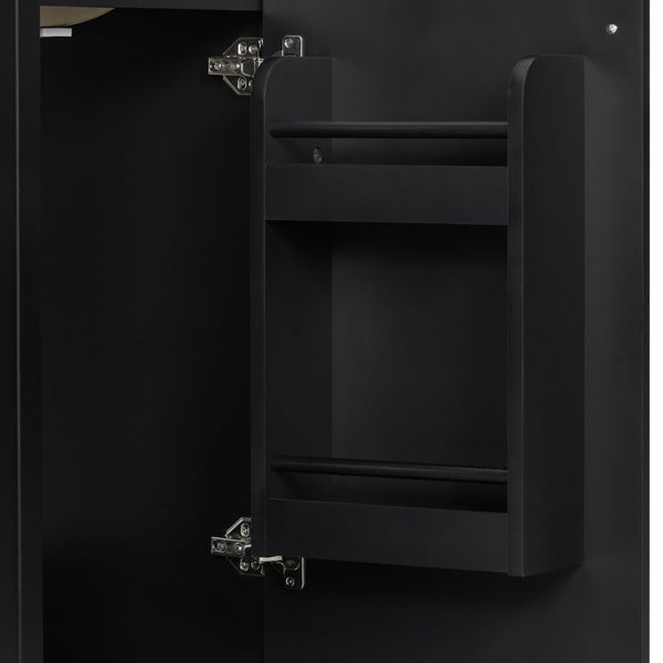 English Elm Christopher Knight Home® - 24" Retro Bathroom Vanity with Ceramic Sink, Solid Wood Frame, Soft-Close Door, Ample Storage Black N759P293645B