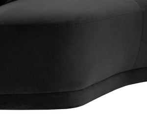 Sunpan Soraya Sofa - Curved Elegance for Modern Living Rooms with Stylish Wooden Frame and Cozy Pillows Shadow Grey