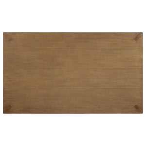 English Elm Natural Brown Ash Veneer Rectangular Dining Set with Six Ladder Back Upholstered Chairs B062S01818