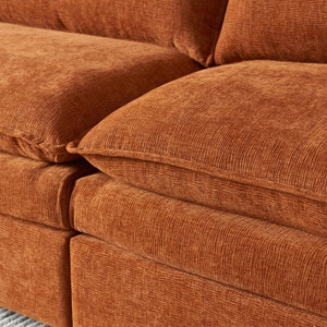 English Elm Stylish Modular L-Shaped Sectional Sofa With Ottoman - Cozy Chenille Upholstered Design For Living Rooms, Apartments, And Offices W1765S00087-GIGA