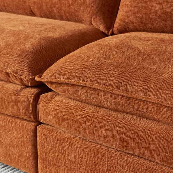 English Elm Stylish Modular L-Shaped Sectional Sofa With Ottoman - Cozy Chenille Upholstered Design For Living Rooms, Apartments, And Offices W1765S00087-GIGA