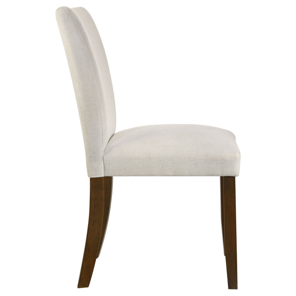 English Elm Conifer Beige Upholstered Side Chairs Set of 2 — Modern Armless Curved-Back Dining Seats, Sturdy Legs B062P375409