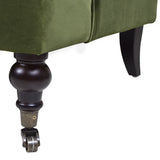 English Elm Alana Lawson Three-Cushion Tightback Sofa, Olive Green Performance Velvet