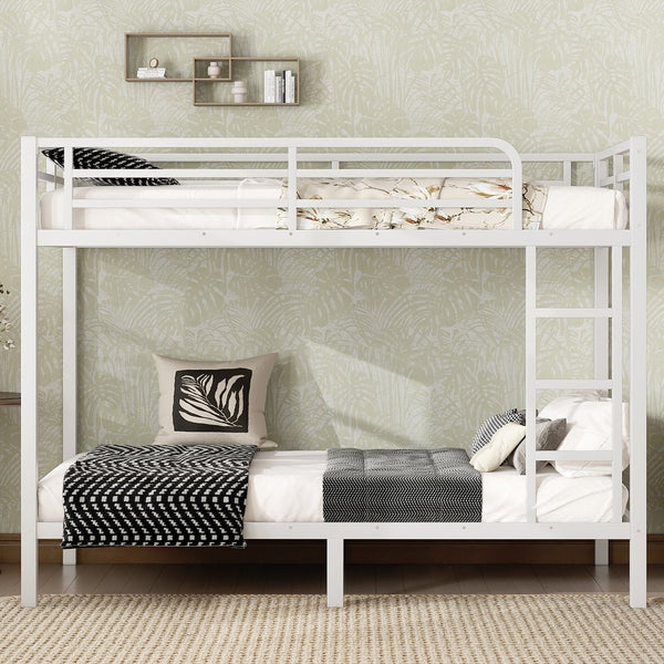 English Elm Metal Twin XL Over Twin XL Bunk Bed Sturdy Steel Frame, Space-Saving Design, Noise-Free Sleep Solution W1580P329009