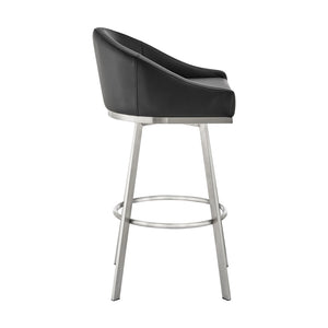 English Elm Eleanor Swivel Barstool Brushed Steel Frame with Faux Leather Seat for Kitchen Island B2736P464828