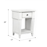 English Elm Wallace & Bay - Wallace & Bay  Coastal White 1-Drawer Nightstand