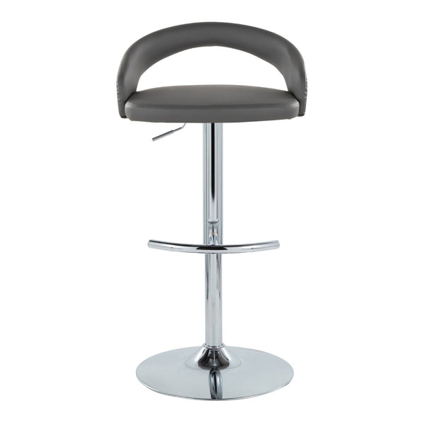 English Elm Adjustable Swivel Barstools in Faux Leather with Chrome Base for Kitchen Islands Set of 3 B202S02047