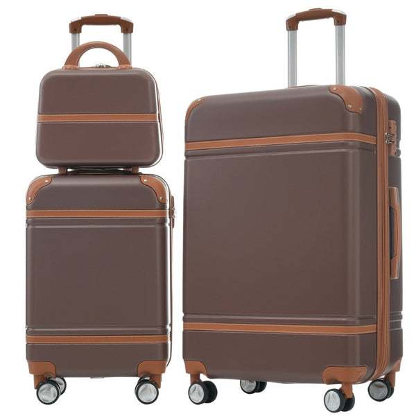 English Elm Hardshell 3 Piece Abs Luggage Set with Tsa Lock Spinner Wheels and Cosmetic Case N732P171585O