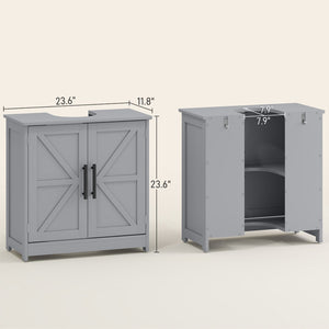 English Elm Bathroom Under Sink Cabinet Dark Green Mdf with Double Doors and Adjustable Shelf T3971P401676