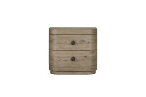 English Elm Large English Knotty Oak 2-Drawer Nightstand with USB, Felt & Cedar-Lined Drawers, Self-Closing Smoothness B2699P409527