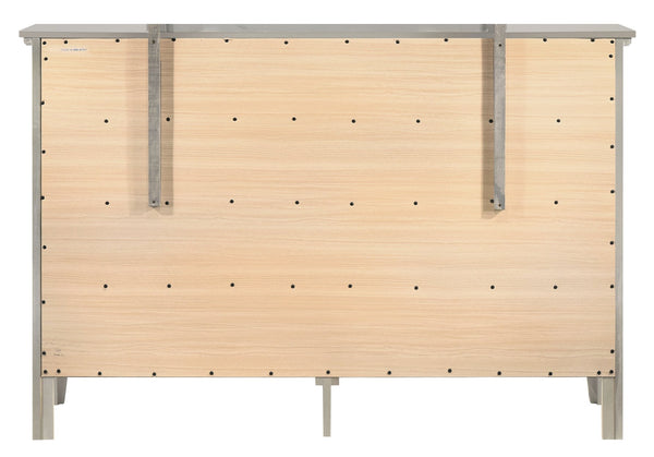 English Elm Hammond Elegant Silver Champagne Dresser with Dovetail Drawers, Soft-Close Hardware, Durable Veneer Finish Champagne 41 L x 63 W x 21 H B078108303