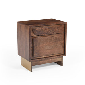 English Elm Christopher Knight Home® - Wood Solid Mango Nightstand with 1 Drawer, Walnut Finish — Handcrafted Minimalist Bedside Storage, 23"L x 21"W x 15.5"H N758P194726D