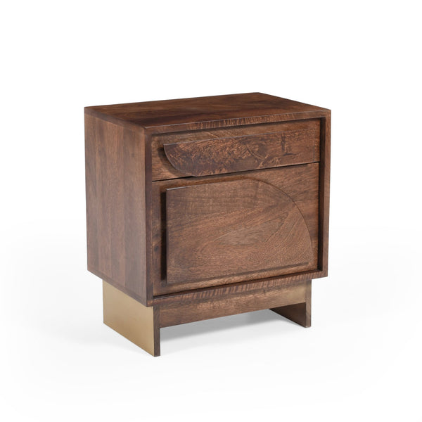 English Elm Christopher Knight Home® - Wood Solid Mango Nightstand with 1 Drawer, Walnut Finish — Handcrafted Minimalist Bedside Storage, 23"L x 21"W x 15.5"H N758P194726D