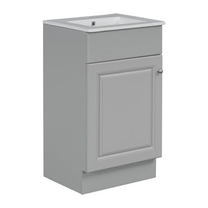 English Elm [video] Compact Sage Green Bathroom Vanity with Ceramic Sink Soft Close Cabinet Grey N759P237932E